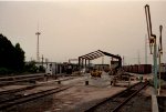 Remaining half of engine house being dismantled